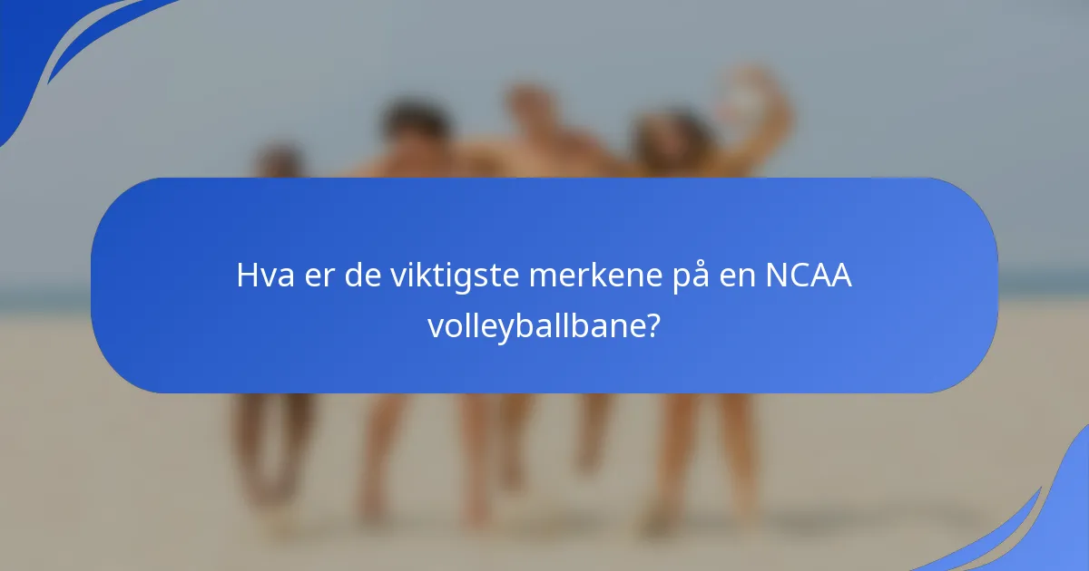 Hva er de viktigste merkene på en NCAA volleyballbane?