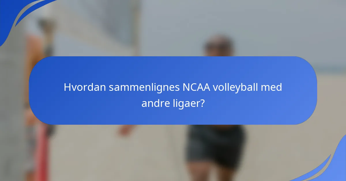 Hvordan sammenlignes NCAA volleyball med andre ligaer?