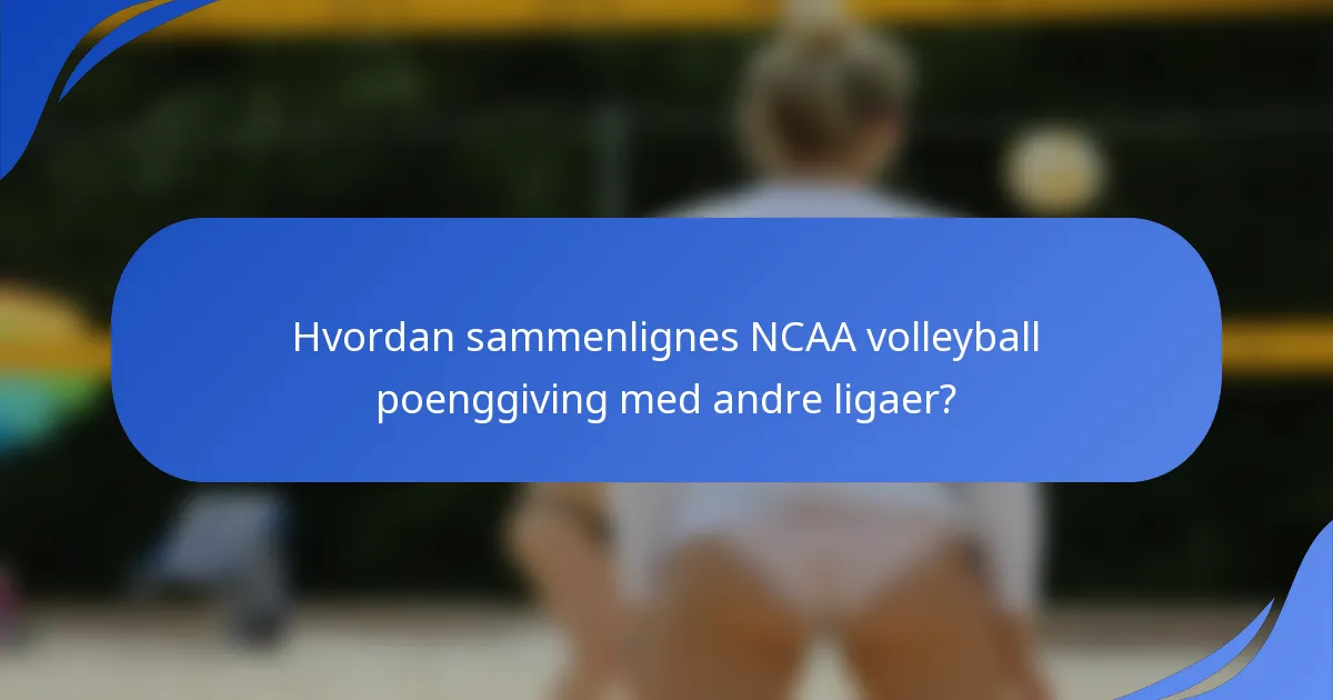 Hvordan sammenlignes NCAA volleyball poenggiving med andre ligaer?